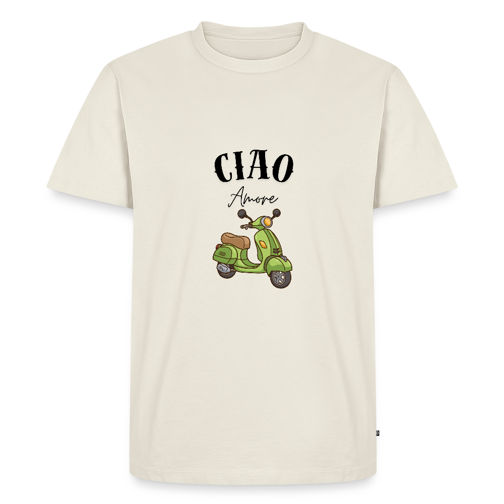 Men’s Premium T-Shirt-  CIAO AMORE- vespa scooter vert Italien vintage unisexe - off white
