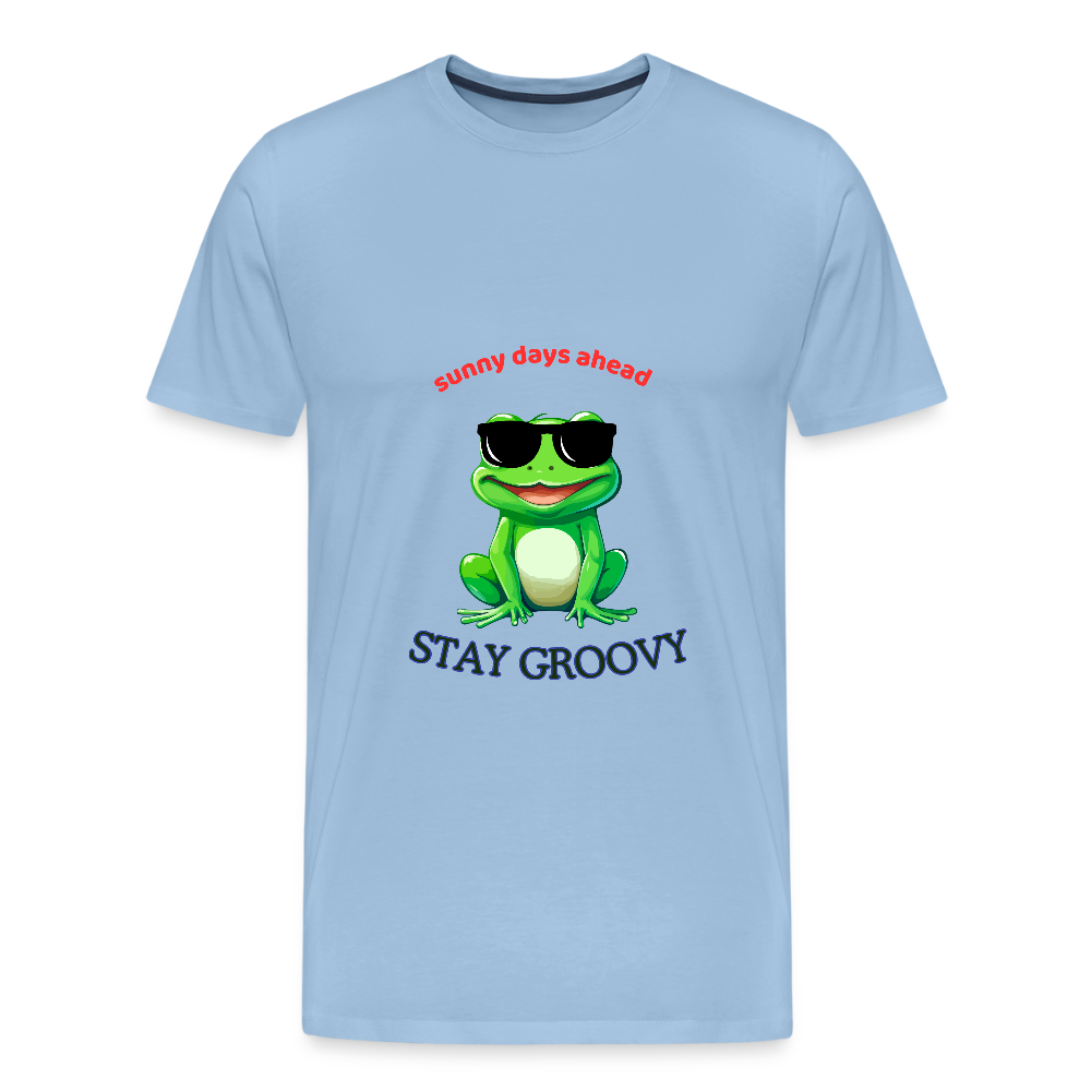 Men’s Premium T-Shirt/SUNNY DAYS AHEAD -STAY GROOVY  grenouille Rétro t-shirt - sky